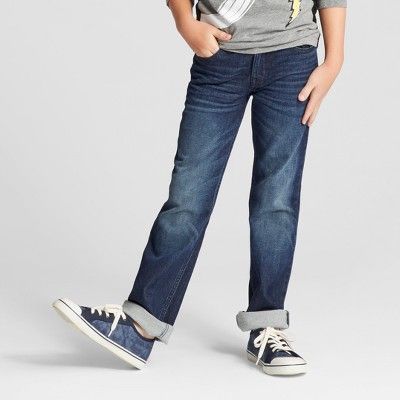 Boys' Stretch Straight Fit Jeans - Cat & Jack™ Blue | Target