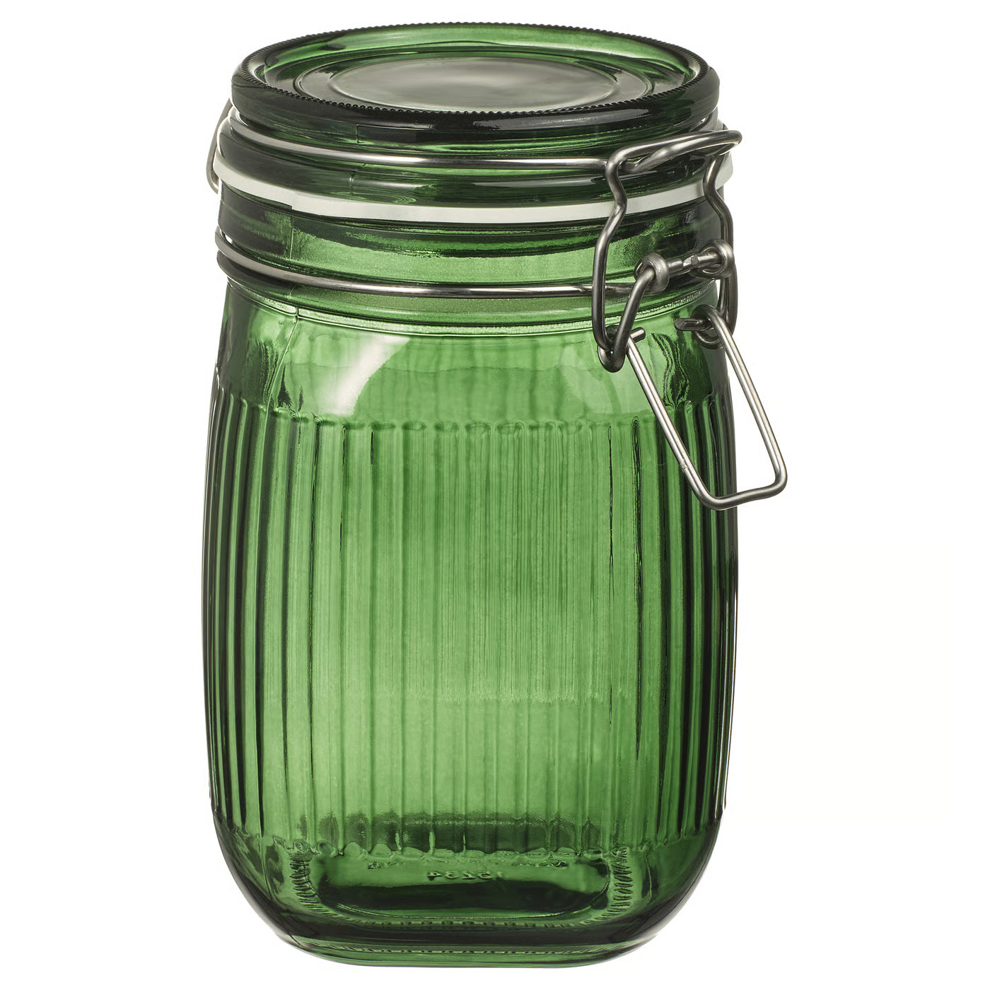 VINTERFINT Jar with lid, glass green, 34 oz | IKEA US