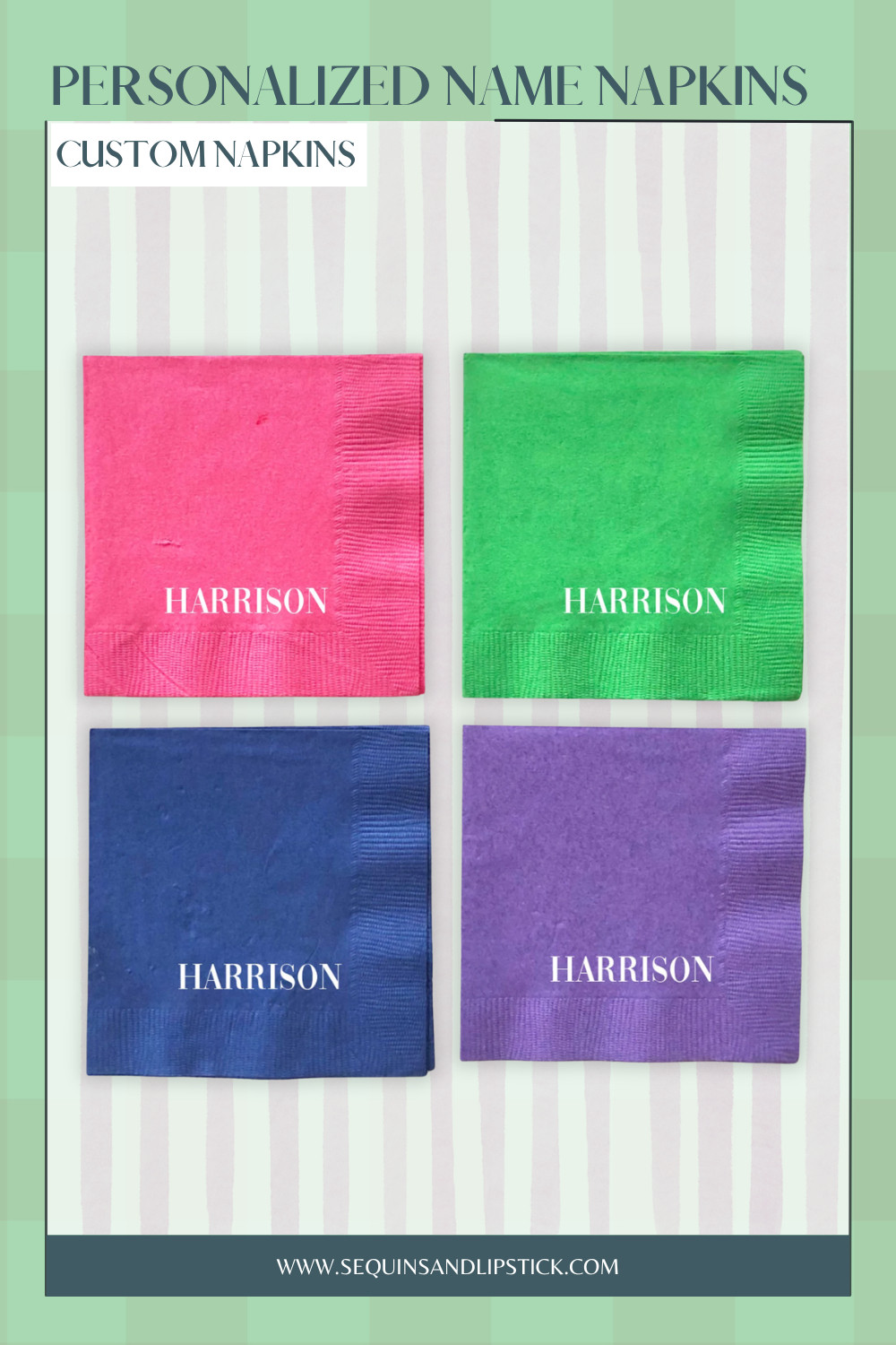 Add a polished, personal touch to any event with custom name napkins in a variety of colors. Perfect for weddings, showers, parties, and everyday entertaining, these personalized napkins make your table feel intentional and elevated. 

 #LTKfoodie #LTKSeasonal #LTKWedding