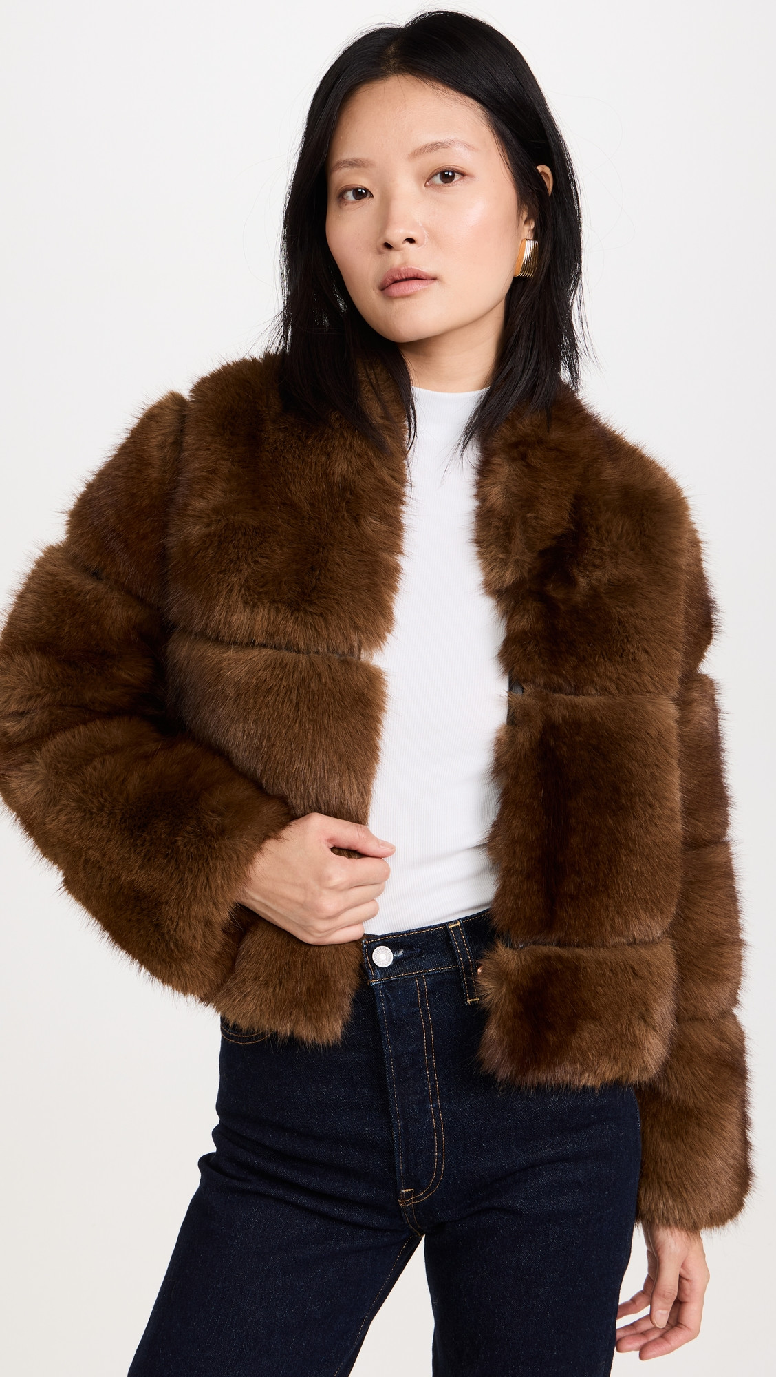 Apparis Sai Short Coat Mink XL | Shopbop