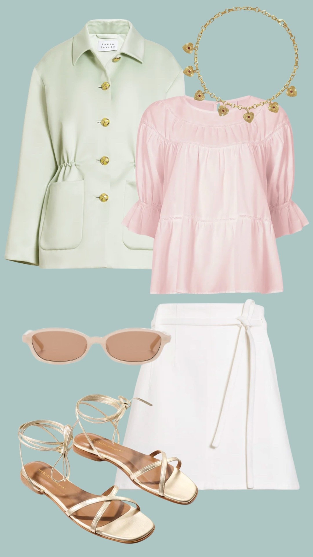 

elevated spring daytime outfit, spring outfit inspo, spring mini skirt, white mini skirt, pink blouse, gold sandals, spring blouse, cotton blouse, spring outfit ideass

#LTKootd #LTKgrwm #LTKSeasonal