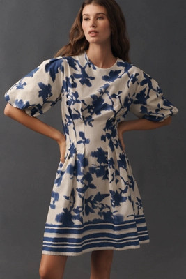 Exquise Tobie Puff-Sleeve Mini Dress | Anthropologie (US)