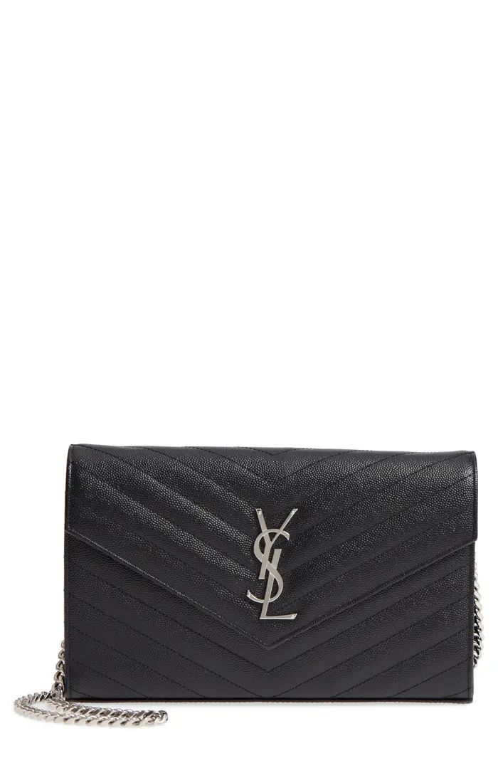 Monogramme Quilted Leather Wallet on a Chain | Nordstrom
