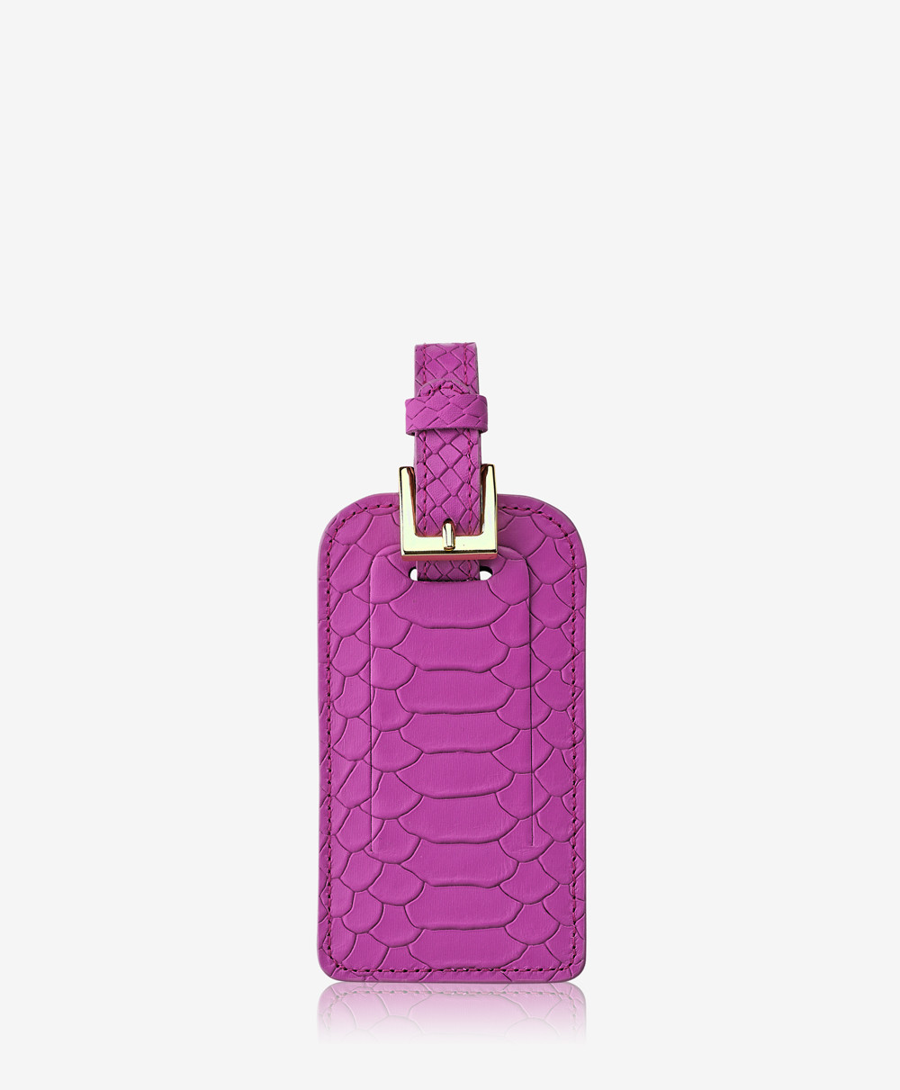 Luggage Tag Orchid Embossed Python | GiGi New York / Graphic Image