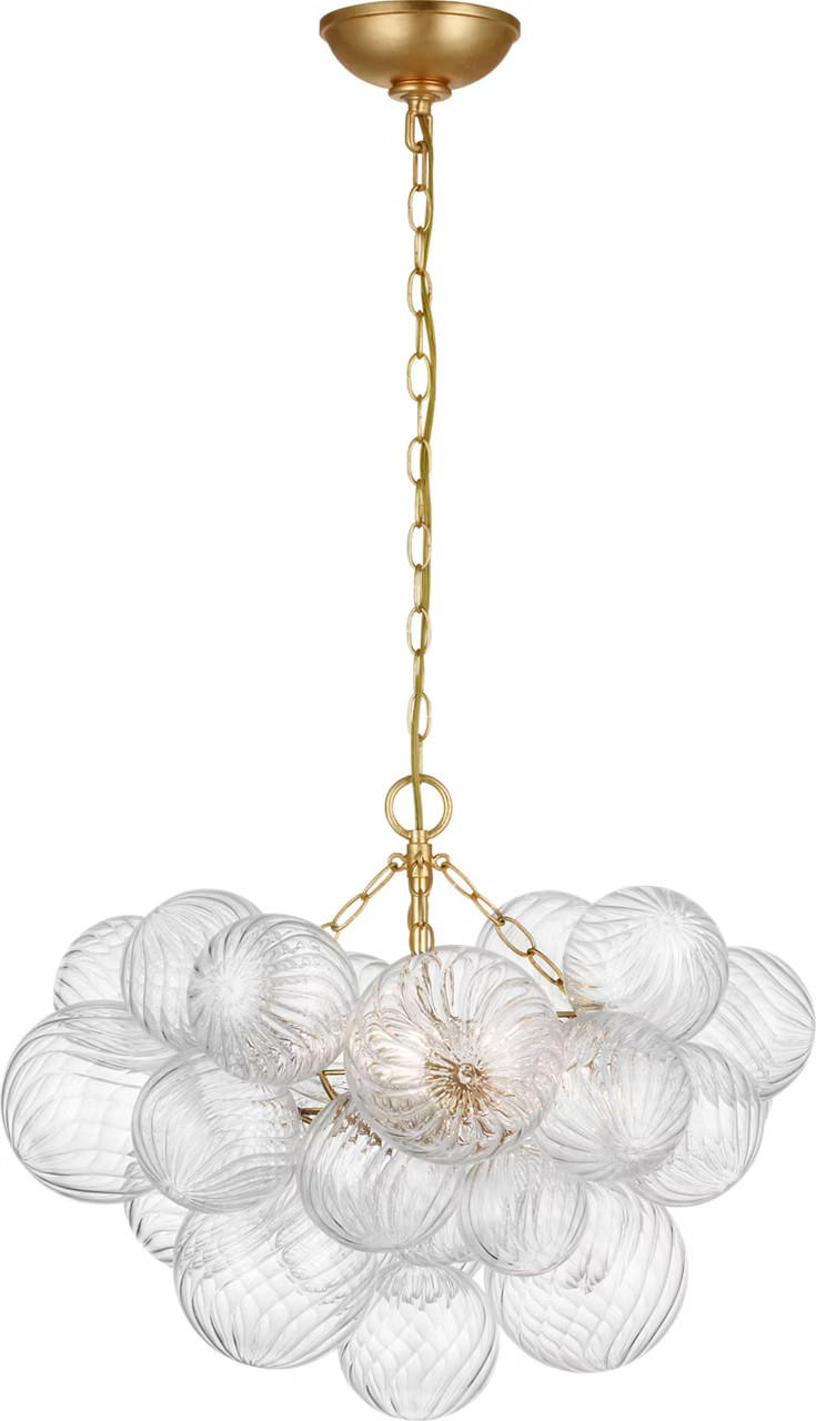 Talia Small Chandelier in Gild and Clear Swirled GlassVisual Comfort | Visual Comfort