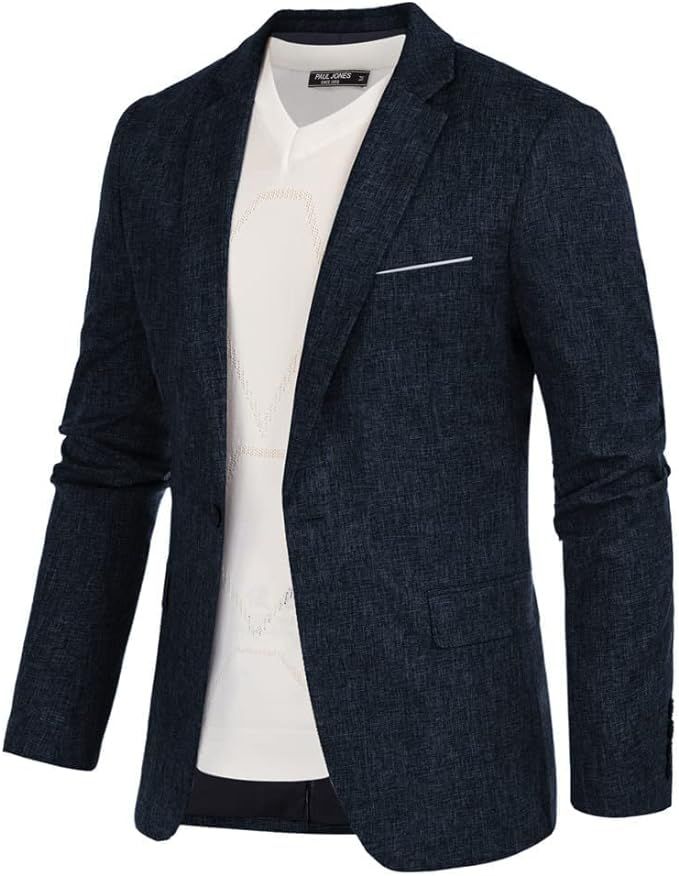 PJ Paul Jones Men's Casual One Button Suit Blazer Jacket Sport Coat | Amazon (US)