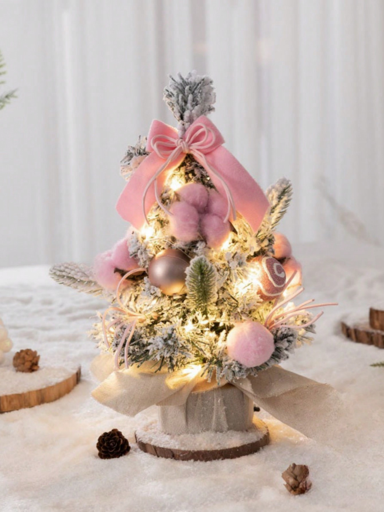 12" Mini Christmas Tree, Artificial Small Christmas Tree with Lights, Tabletop Christmas Tree wit... | SHEIN