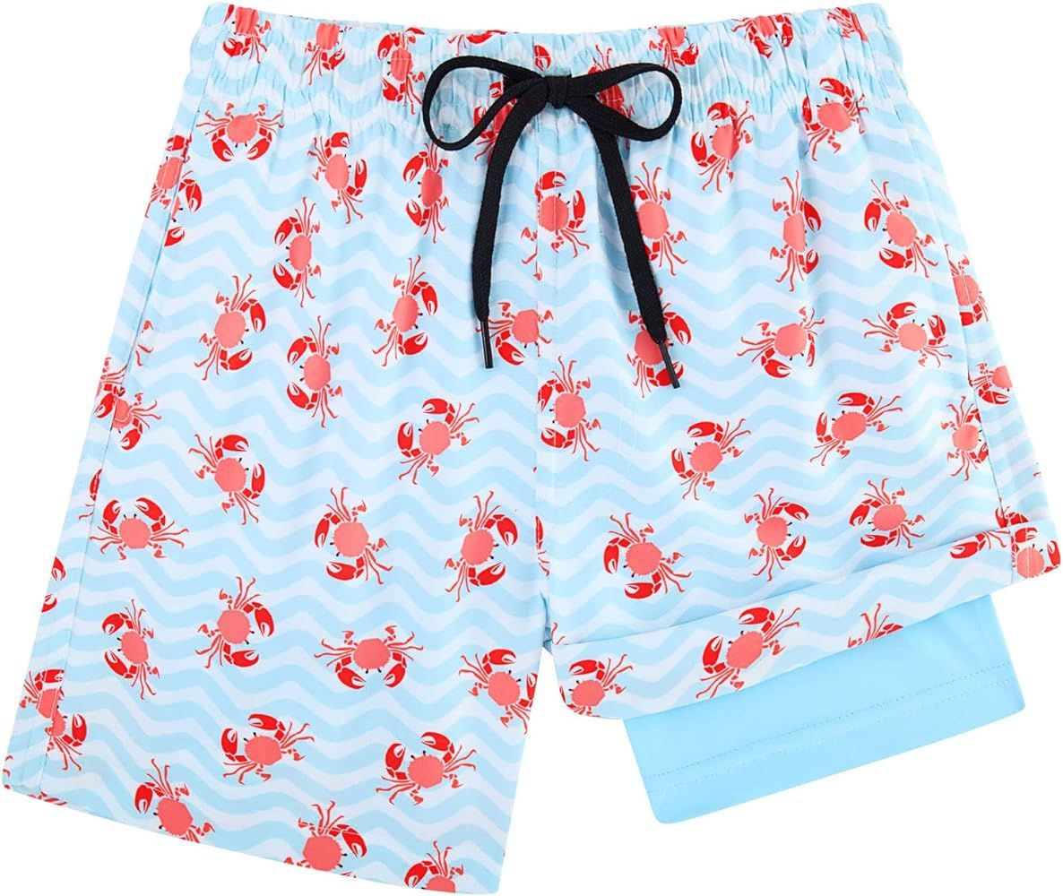 Cozople Boys Swim Trunks with Boxer Brief Liner Compression Swimwear Quick Dry Swim Shorts Bathin... | Amazon (US)