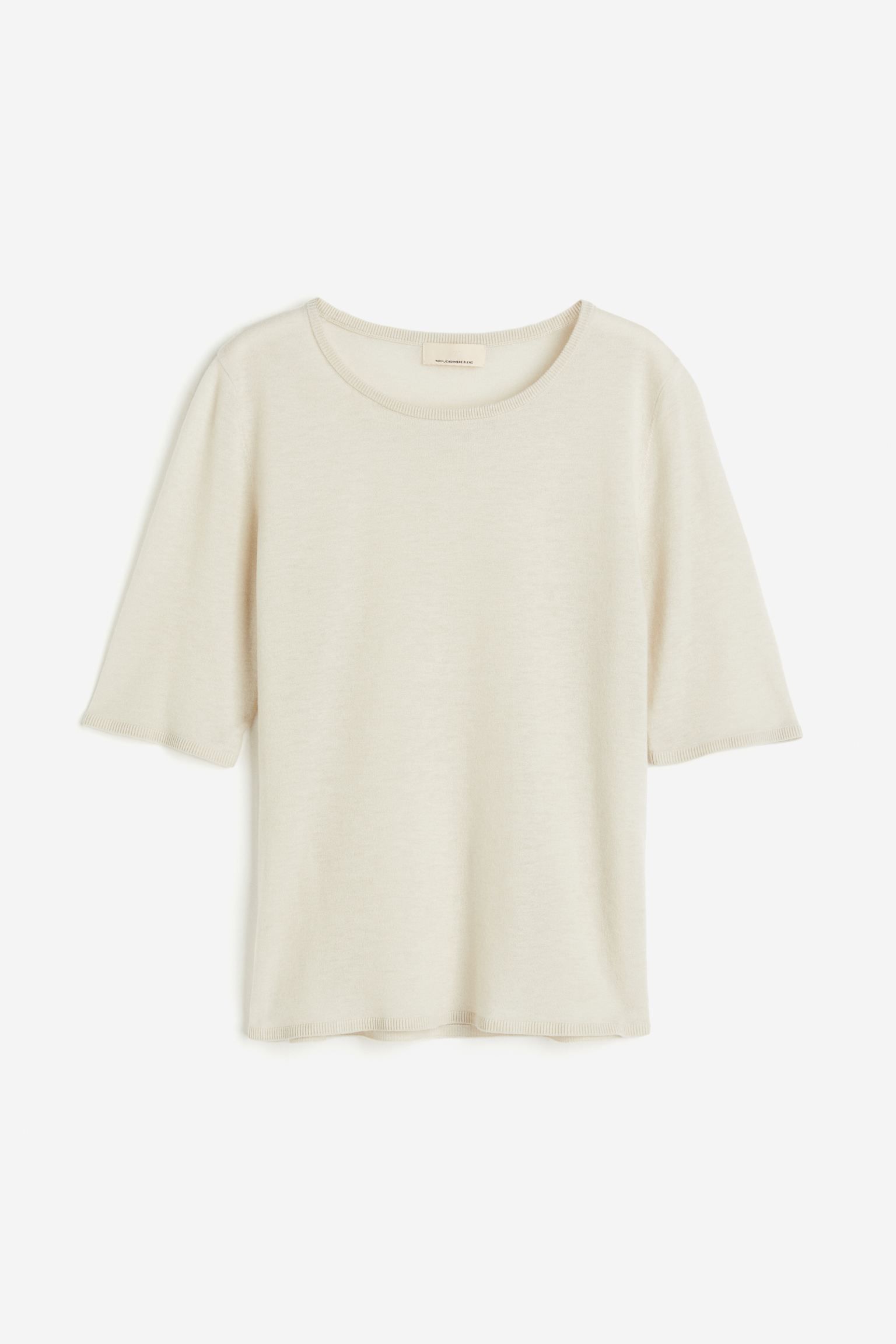 Cashmere-blend top - Light beige - Ladies | H&M GB | H&M (UK, MY, IN, SG, PH, TW, HK)