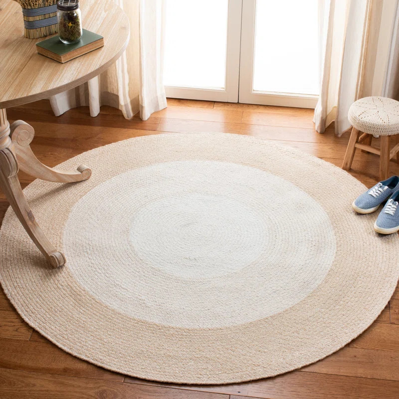 Round Warburton Handmade Flatweave Beige Area Rug | Wayfair North America