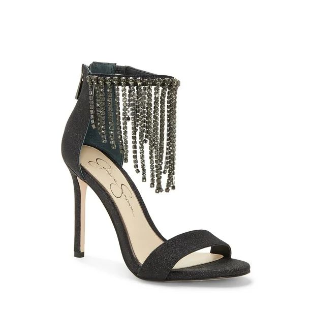 Jessica Simpson JIENA Black Anklet Open Toe High Heel Sandals Pumps (8, black) | Walmart (US)
