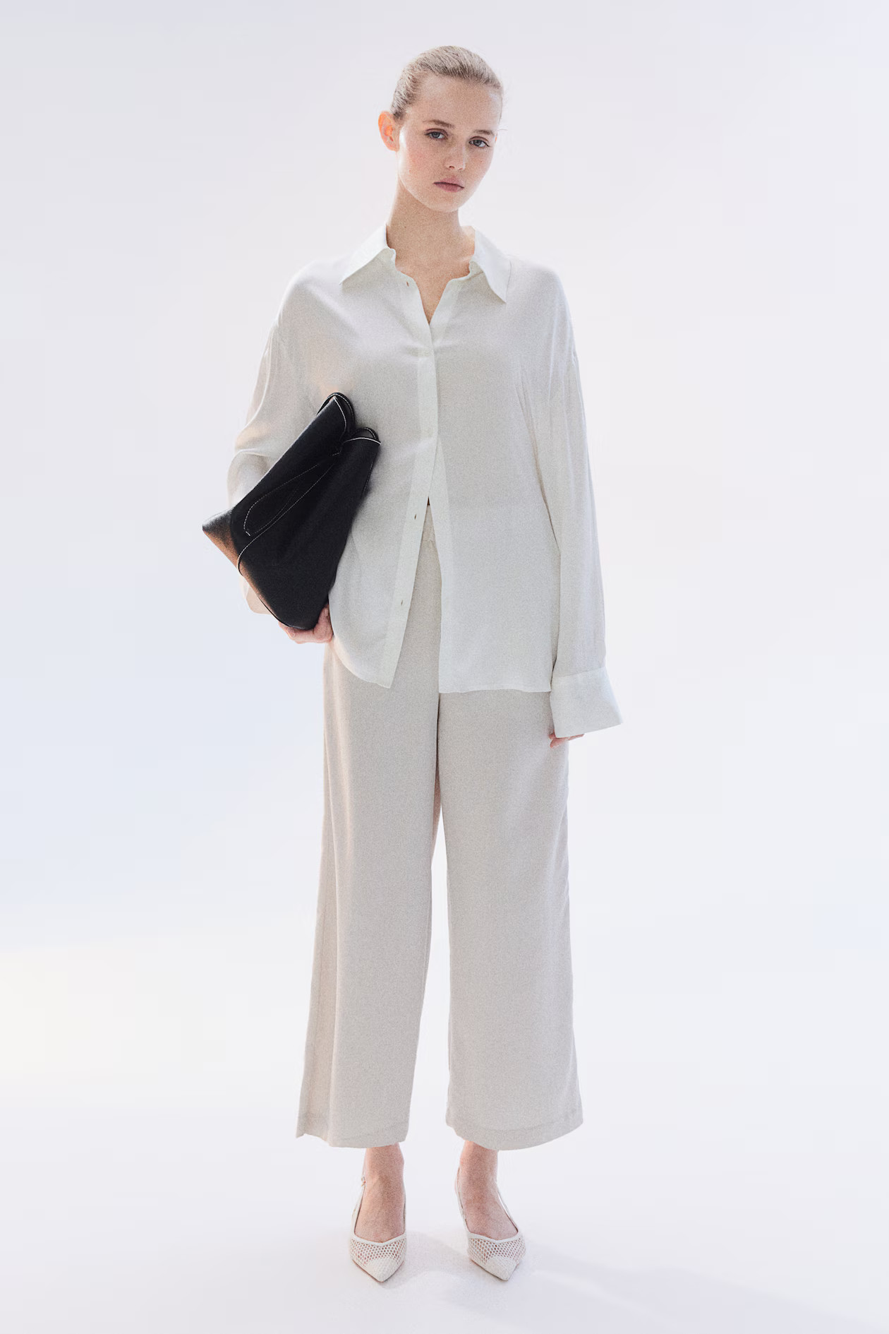 Schlupf-Culottes - Normale Bundhöhe - Lang - Hellbeige - Ladies | H&M AT | H&M (DE, AT, CH, NL, FI)