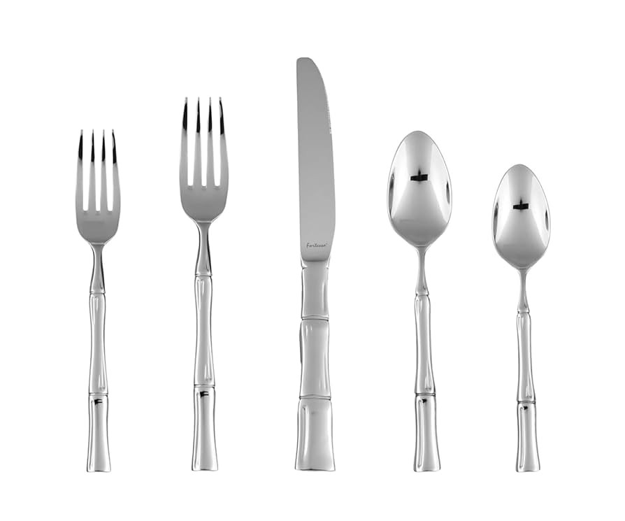 FORTESSA Royal Pacific 18/10 Stainless Steel Flatware, 20 Piece Place Setting With Table Knife, F... | Amazon (US)