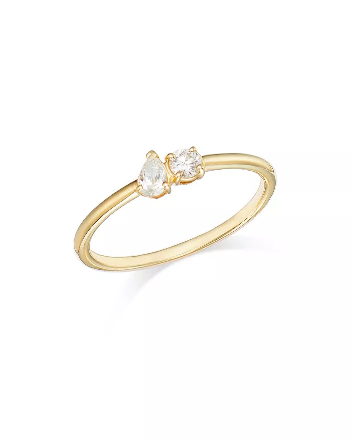 Bloomingdale's Pear Shape & Round Diamond Two Stone Ring in 14K Yellow Gold, 0.20 ct. t.w. - 100%... | Bloomingdale's (US)