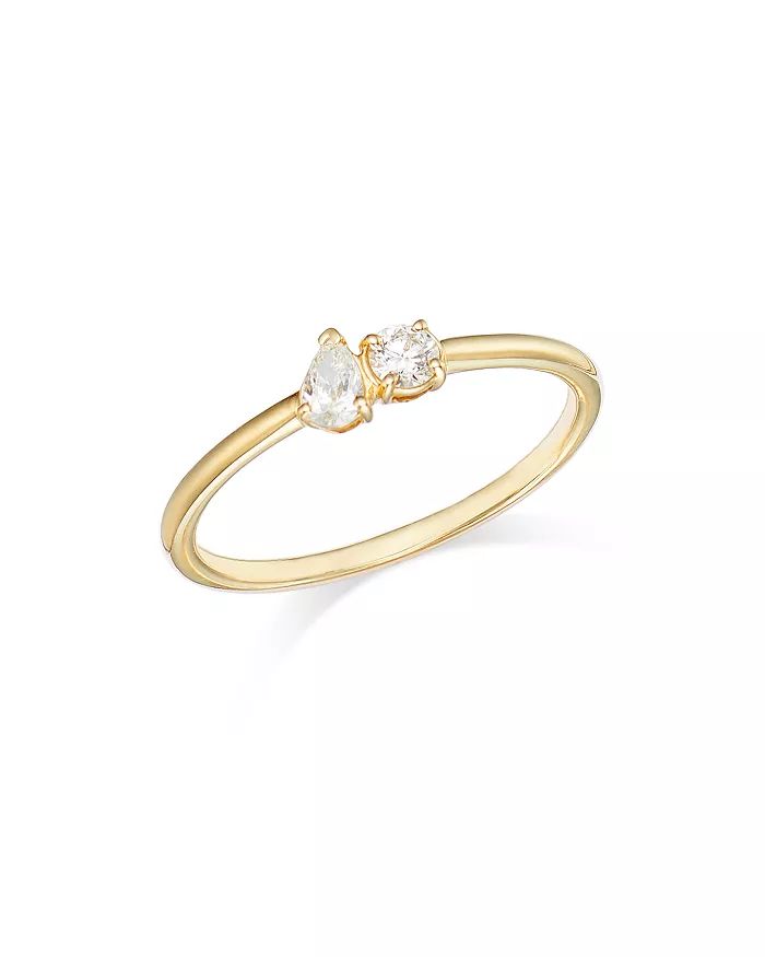 Bloomingdale's Pear Shape & Round Diamond Two Stone Ring in 14K Yellow Gold, 0.20 ct. t.w. - 100%... | Bloomingdale's (US)