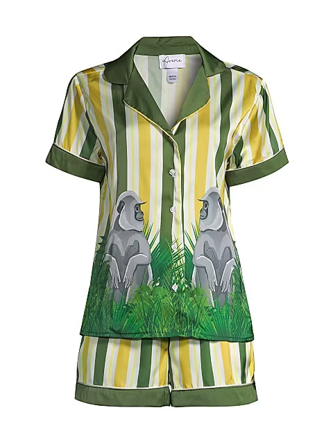 Two-Piece Uma Gorilla Stripe Pajama Set | Saks Fifth Avenue