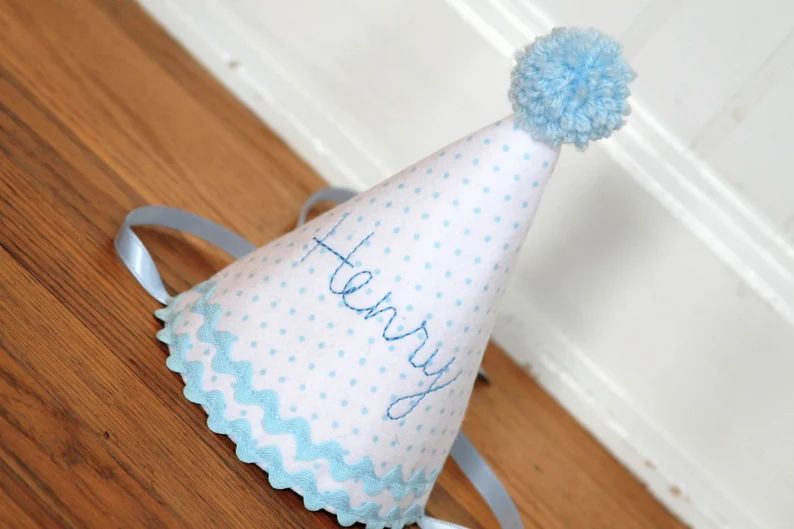 Boy First Birthday Hat  Blue Boy Birthday  Custom Party Hat | Etsy | Etsy (US)