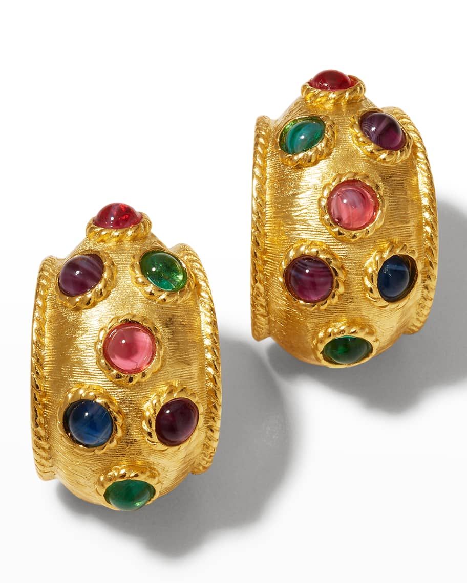 Byzantine Multi-Stone Hoop Earrings | Neiman Marcus