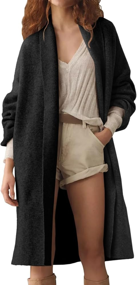 Saodimallsu Womens Long Cardigan Sweaters Chunky Open Front Oversized Slouchy Knit Fall Trendy Co... | Amazon (US)