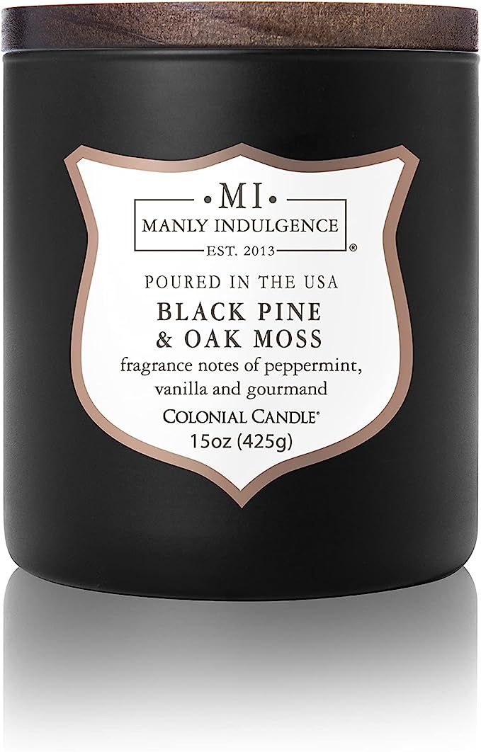 Manly Indulgence Black Pine & Oak Moss Scented Jar Candle, Signature Collection, Soy Wax Blend, W... | Amazon (US)