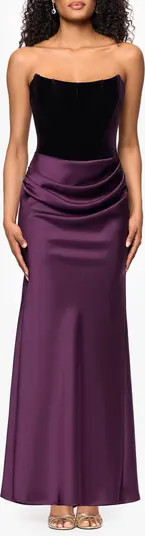 Strapless Velvet & Satin Dress | Nordstrom