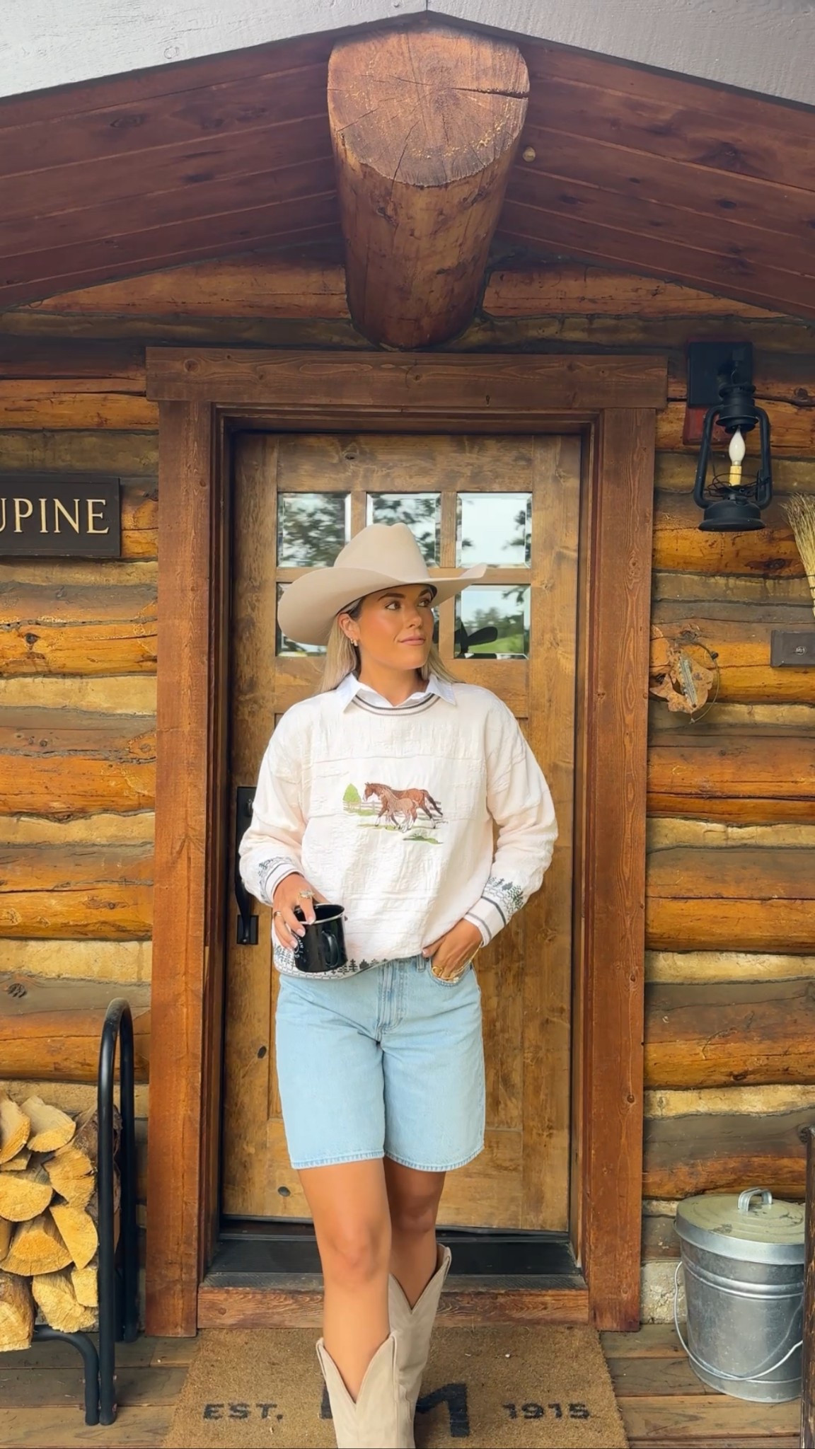 size down half size in boots, shorts run true to size, horse sweater is vintage from ebay, hat is bootbarn so linking similar, button up shirt in a small 

cowboy outfit 
montana outfit 
western fashion 
cowgirl chic 

#LTKSummerEdit #LTKFindsUnder50 #LTKStyleTip