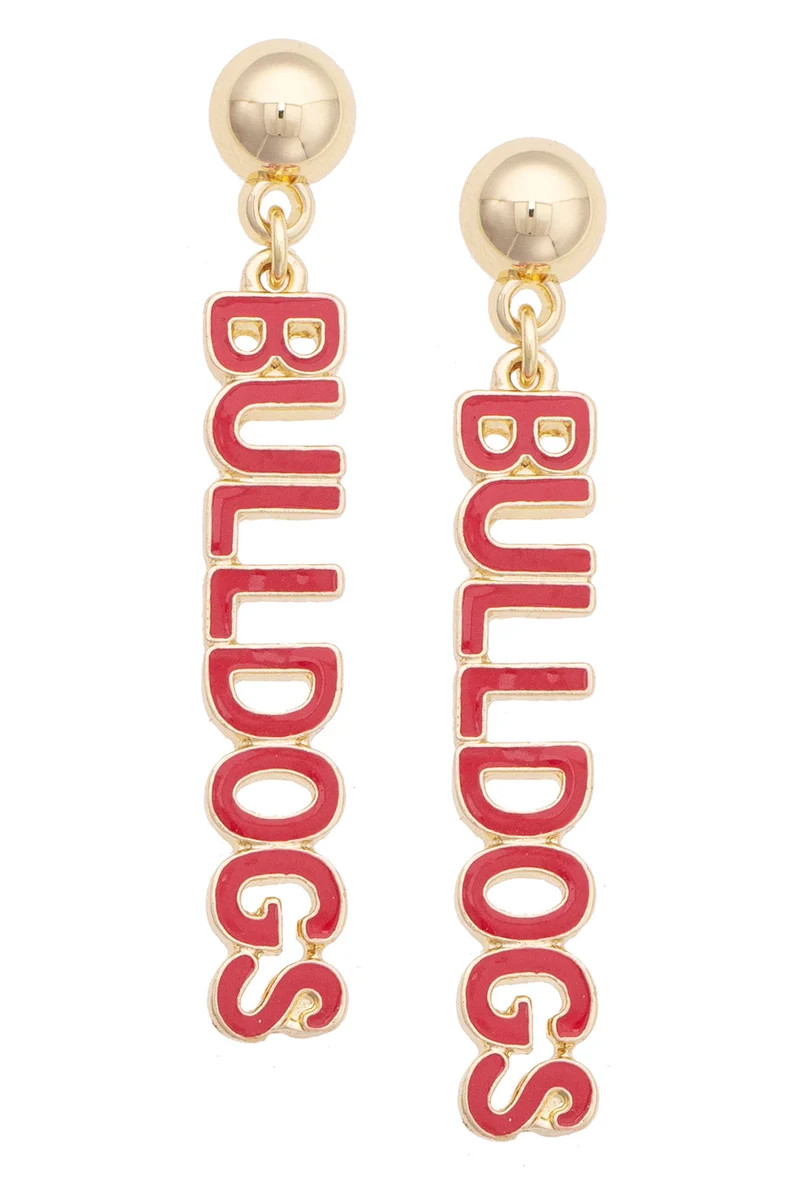 Georgia Bulldogs Puffy Nameplate Earrings | CANVAS