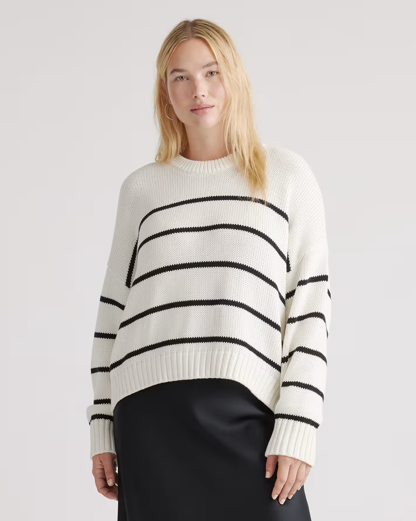 100% Organic Cotton Striped Crew Sweater | Quince