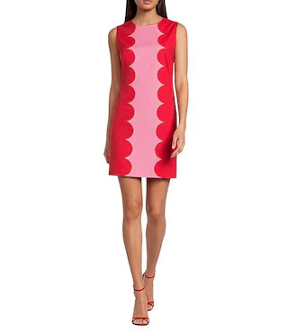 Elliana Color Block Crew Neck Sleeveless Mini Shift Dress | Dillard's