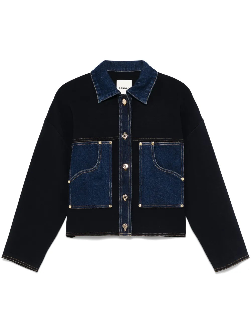 layered denim cardigan | Farfetch Global