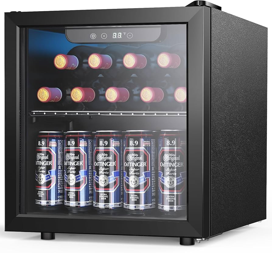 Joy Pebble Beverage Refrigerator Cooler 12 Bottle 48 Can - Mini Fridge with Glass Door for Beer D... | Amazon (US)