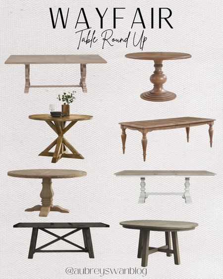 Wayfair table round up! 

Wayfair finds, way day, round tables, rectangular table, farmhouse table, extendable dining table