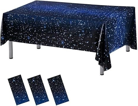 LEBERY Space Tablecloth Starry Night Tablecloth Decorations 3pcs 54 x 108 Inch, Plastic Galaxy Ta... | Amazon (US)