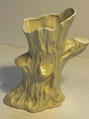 Vintage Belleek Porcelain Cream Tree Trunk Stump Vase Green Stamp 6th Mark  | eBay | eBay US