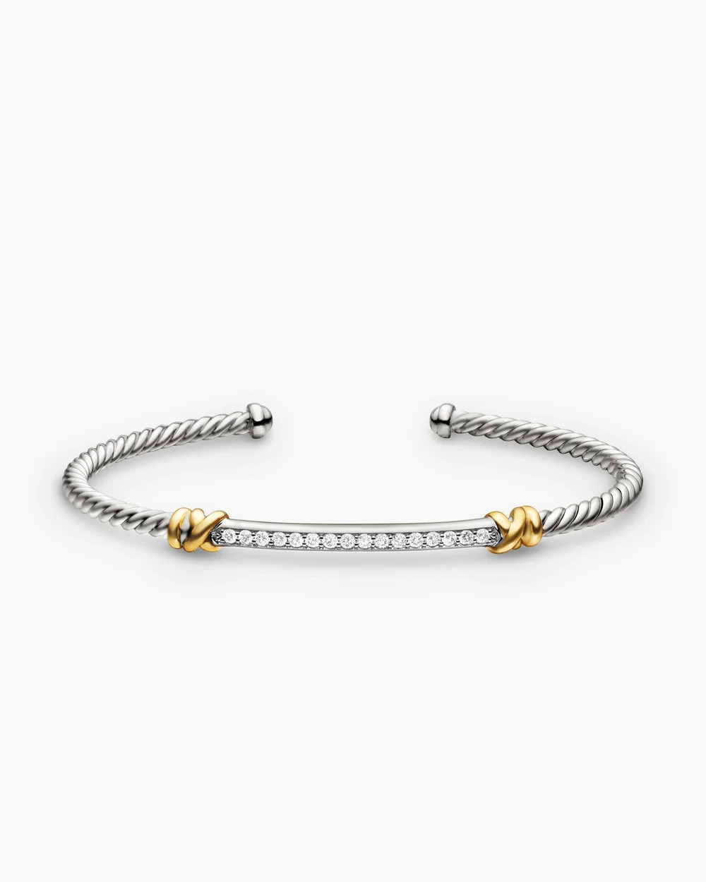 David Yurman | Petite Helena Classic Cable Station Bracelet in Sterling Silver with 18K Yellow Go... | David Yurman