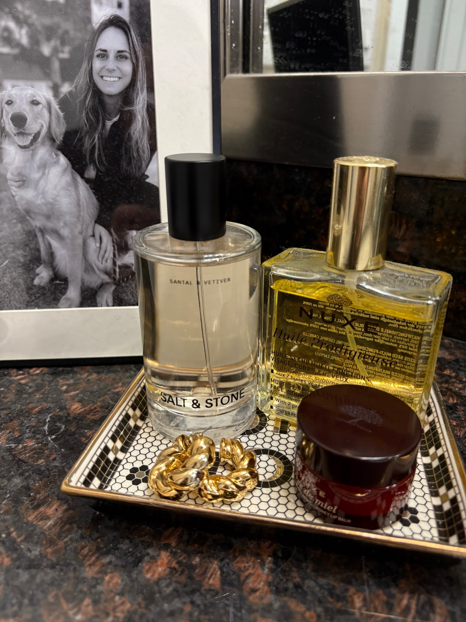 OBSESSED with this little vanity corner of mine! All of my favorites from Anthropologie in one spot and styled to perfection! 

#beauty #saltandstone #nuxe #beautymusthaves 

#LTKmomlife #LTKgrwm #LTKselfcare