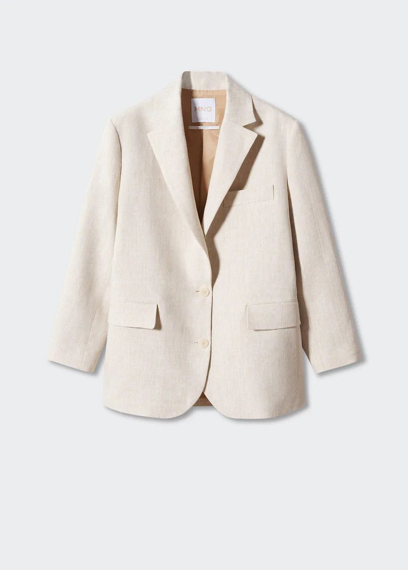 Linen oversized jacket | MANGO (UK)