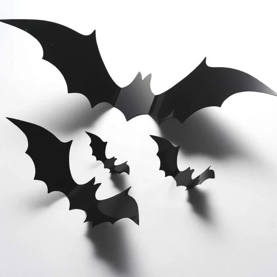3D Bats 60 Pcs Halloween Black Spooky Bats 4 Size | Etsy | Etsy (US)
