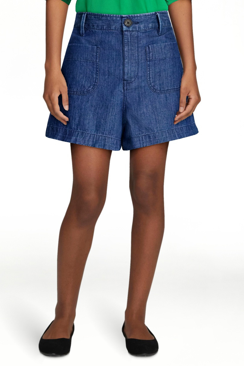 Free Assembly Women's and Women's Plus High Rise Patch Pocket Denim Shorts, 3" Inseam, Sizes XS-4... | Walmart (US)