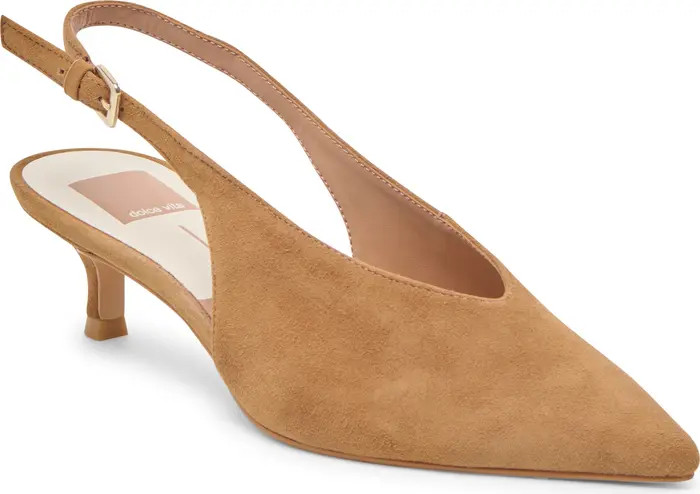 Dolce Vita Alenna Slingback Pointed Toe Kitten Heel Pump (Women) | Nordstrom | Nordstrom