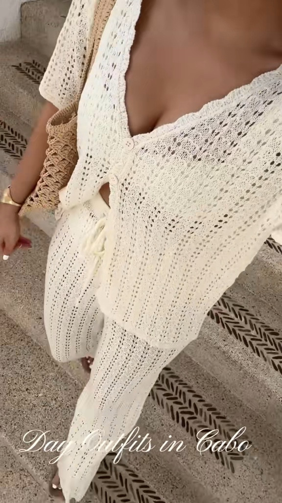 Day Outfits in Cabo! ☀️ Beachwear, Resortwear, Vacation Outfits, Coverup Ideas! 😊 The last 2 piece Pink Sparkly Set is from White Fox but linking similar here! 

#LTKdayinmylife #LTKSeasonal #LTKTravel