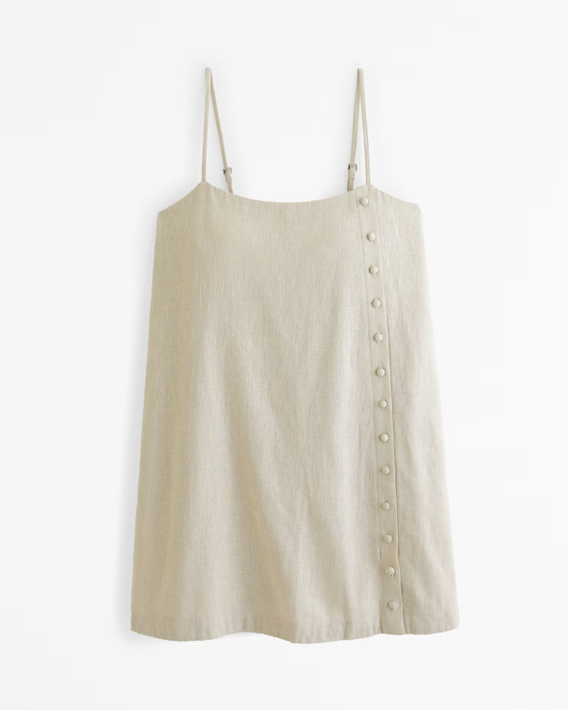 Women's Linen-Blend Button Skort | Women's Clearance | Abercrombie.com | Abercrombie & Fitch (US)