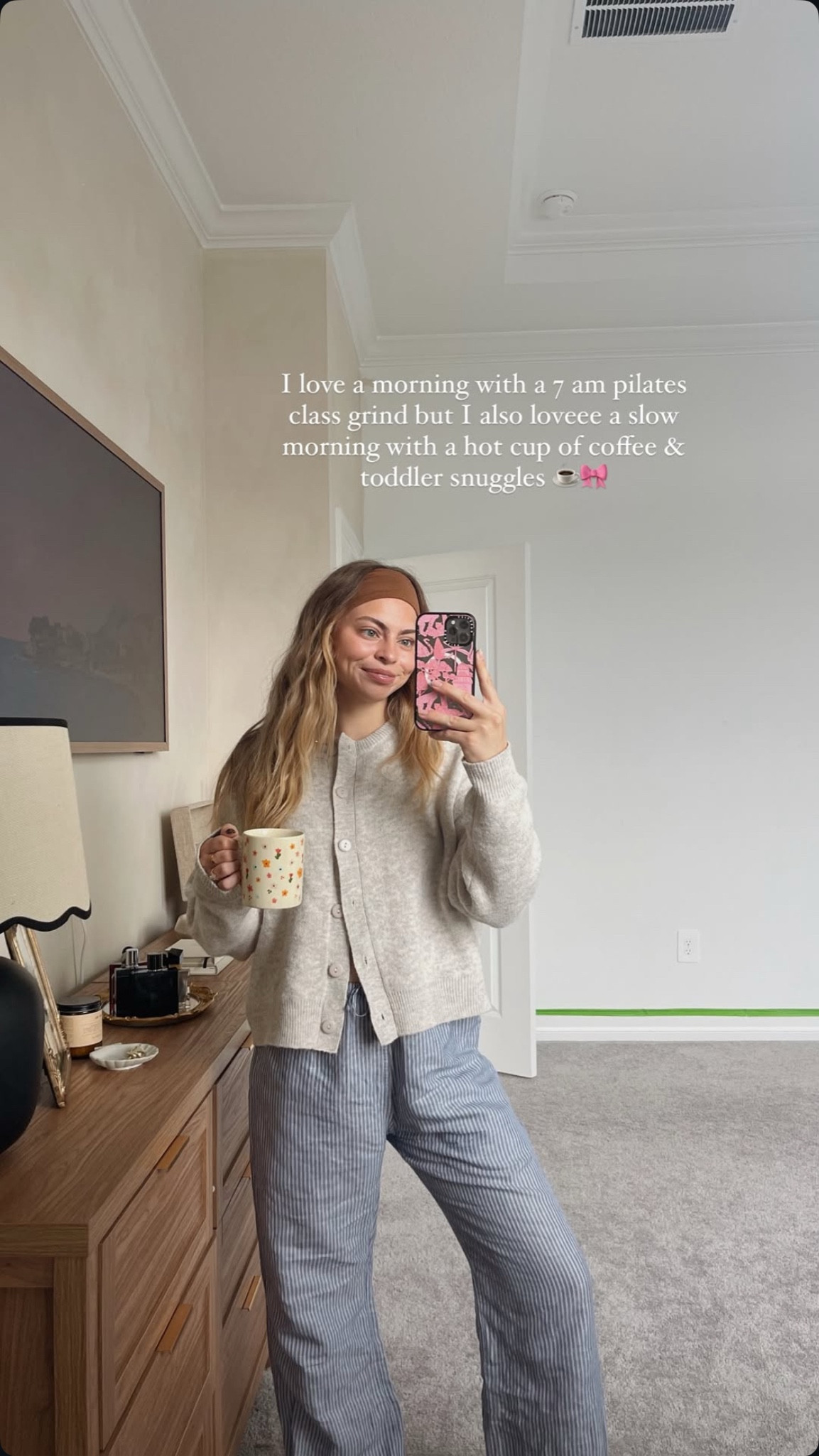 good morning! my cardigan is from cocomccall but can’t be linked so i added similar 🎀☕️

#LTKStyleTip