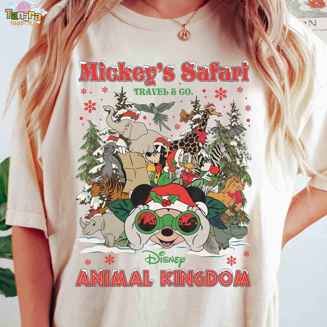 Disney Animal Kingdom Christmas Tee, Mickey and Friends Holiday Shirt, Jungle Cruise Xmas Design,... | Etsy (US)