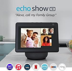 Echo Show 10 (3rd Gen) | HD smart display with motion and Alexa | Charcoal | Amazon (US)