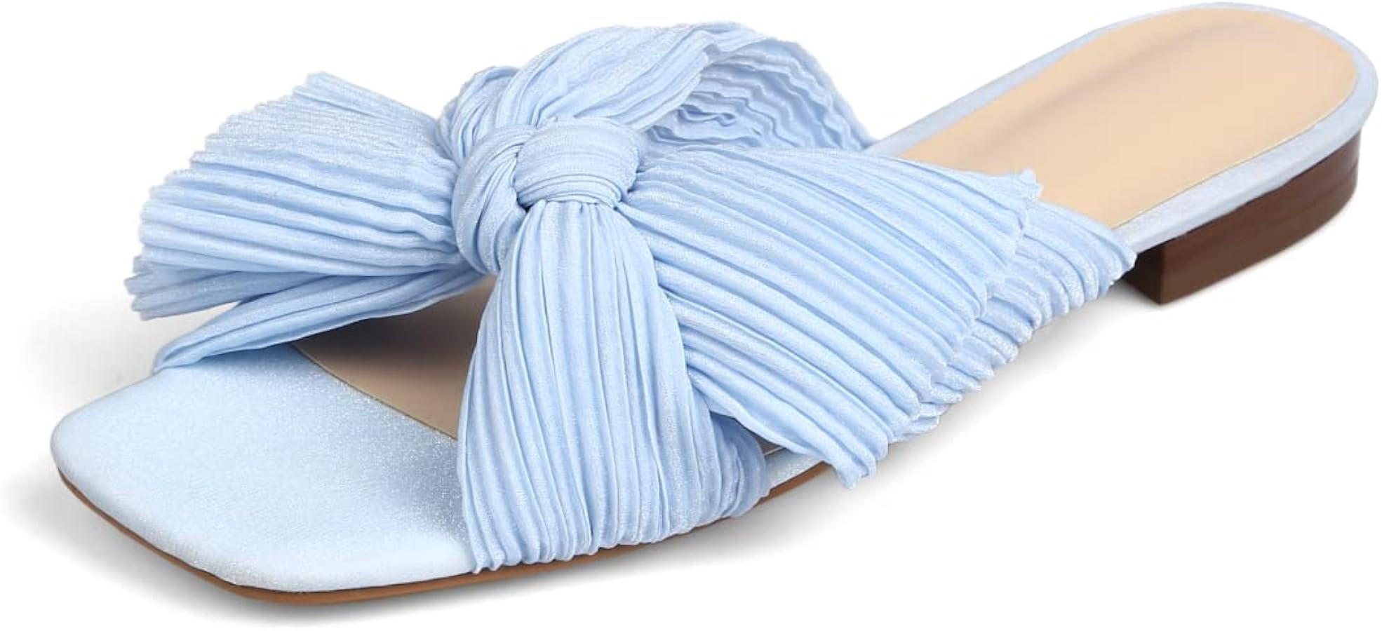 MICIFA Women's Bow Flat Sandals Open Toe Summer Comfort Slip on Slide Sandals Bridal Wedding Dres... | Amazon (US)