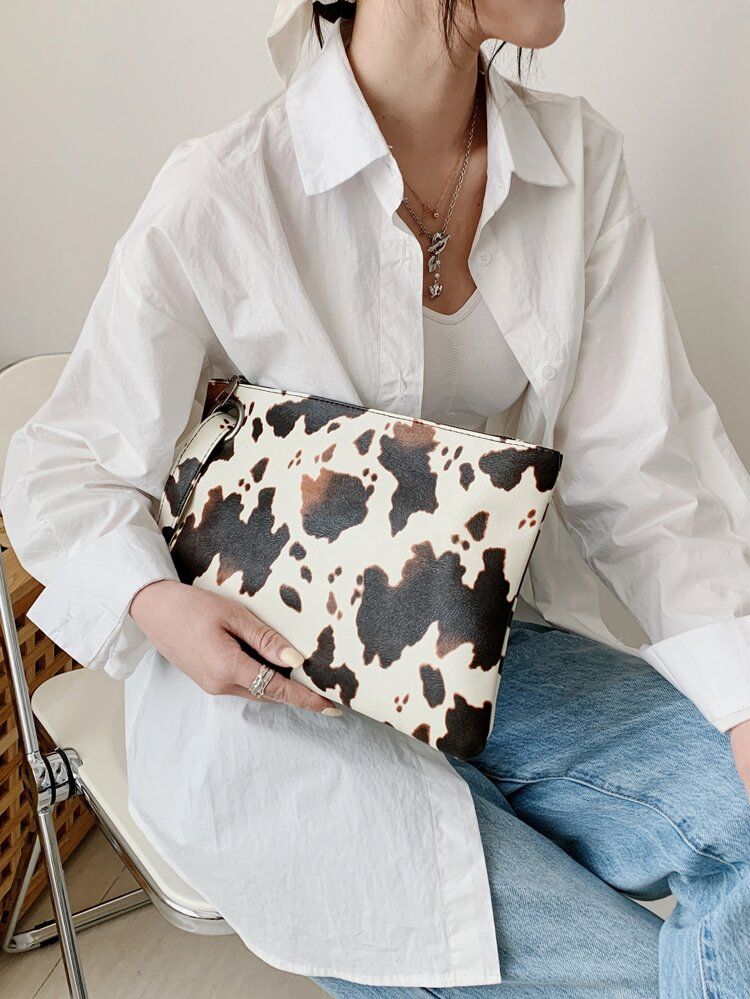 Cow Print Clutch Bag | SHEIN