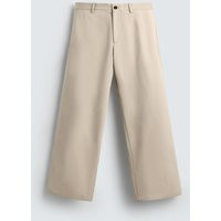 Zara - Straight Fit Pants Limited Edition - Men - Oyster-White - Men | Zara US