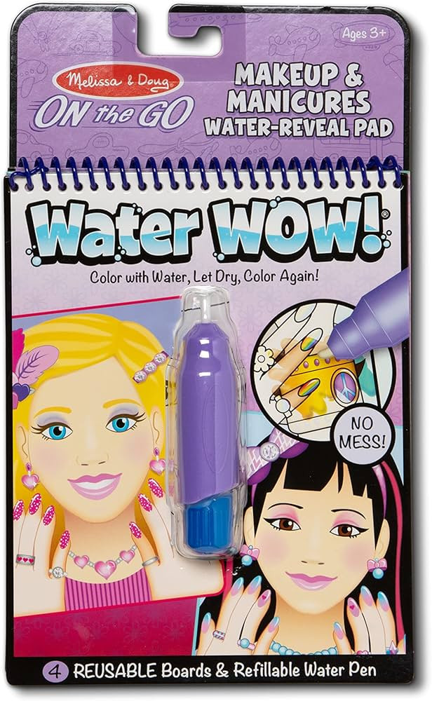 Melissa & Doug On the Go Water Wow! Reusable Water-Reveal Activity Pad - Makeup and Manicures, Fo... | Amazon (US)