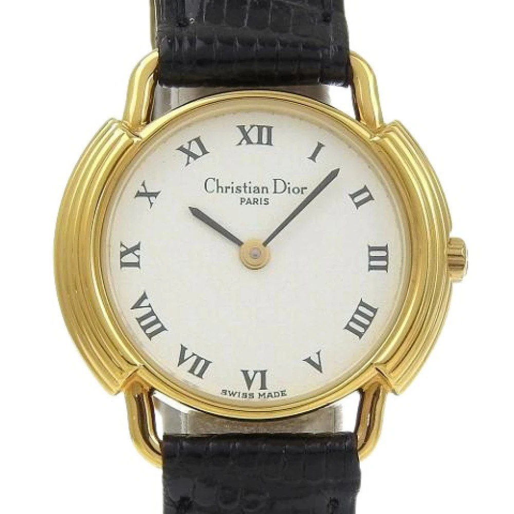 Pre-owned Gold Plated Quartz Watch - female - Dior Vintage - Vintage Watches - White - ONE SIZE - Pre-owned | Miinto UK Ltd